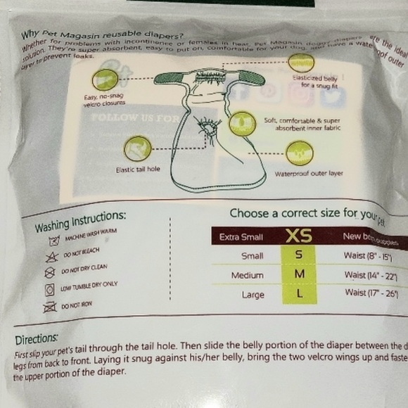 Pet Parents set of 3 female diapers for small- med. Dog weight 12-18lbs. - Picture 11 of 12
